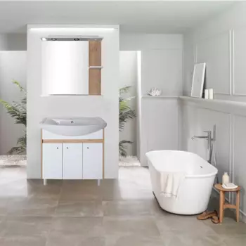 Мебель для ванной ASB-mebel Альпина 80 см белый, дуб золотой