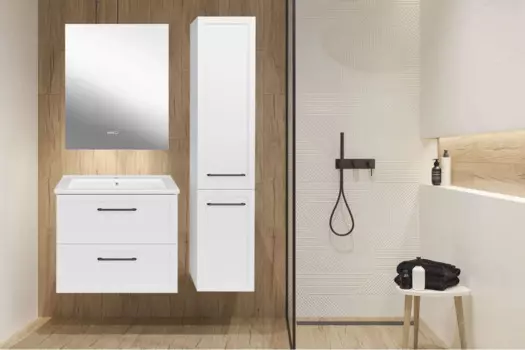 Мебель для ванной ASB-mebel Белмонти 85 см ясень браш софт белый