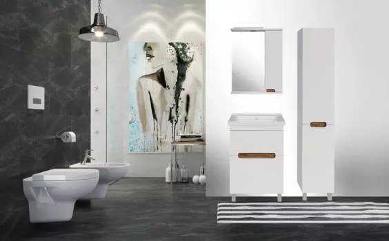 Мебель для ванной ASB-mebel Вита 60 см белый, дуб золото