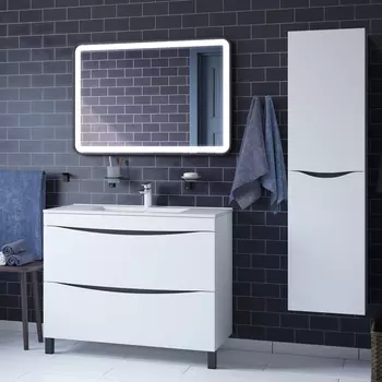 Мебель для ванной Iddis Cloud 100 см напольная белая 2 ящика