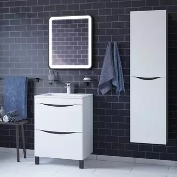 Мебель для ванной Iddis Cloud 60 см напольная белая 2 ящика