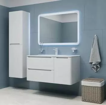 Мебель для ванной Iddis Edifice 100 см подвесная белая 2 ящика с дверью