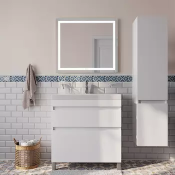 Мебель для ванной Iddis Zodiac 60 см напольная белая матовая 2 ящика