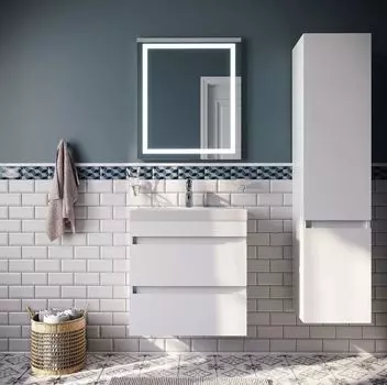 Мебель для ванной Iddis Zodiac 60 см подвесная белая матовая 2 ящика