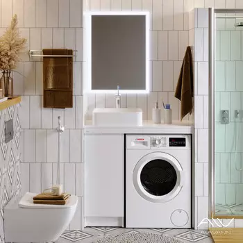 Мебель для ванной комнаты Alavann Soft 135 см белая, напольная, левая