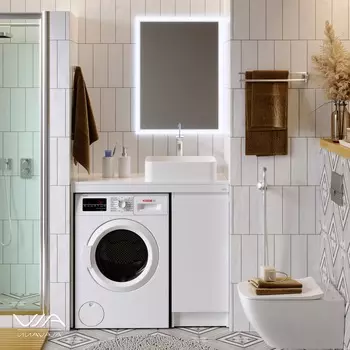 Мебель для ванной комнаты Alavann Soft 135 см белая, напольная, правая