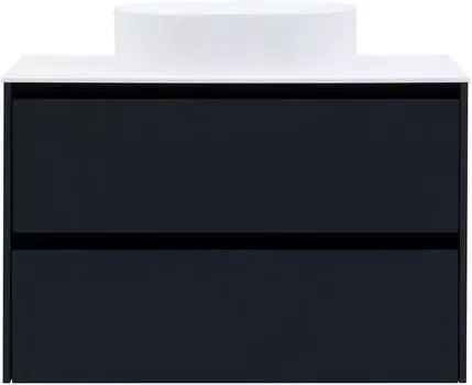 Мебель для ванной комнаты Allen Brau Activity 100 см подвесная, антрацит матовый, черная брашированная