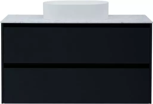 Мебель для ванной комнаты Allen Brau Activity 120 см подвесная, антрацит матовый, черная брашированная