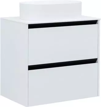 Мебель для ванной комнаты Allen Brau Activity 70 см подвесная, белая матовая, черная брашированная