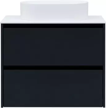 Мебель для ванной комнаты Allen Brau Activity 80 см подвесная, антрацит матовый, черная брашированная