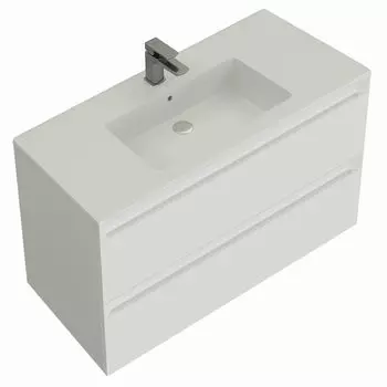 Мебель для ванной комнаты Allen Brau Eclipse 2.0 100 см подвесная, белая матовая