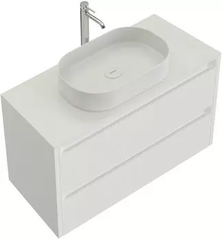 Мебель для ванной комнаты Allen Brau Fantasy 2.0 118 см подвесная, белая матовая