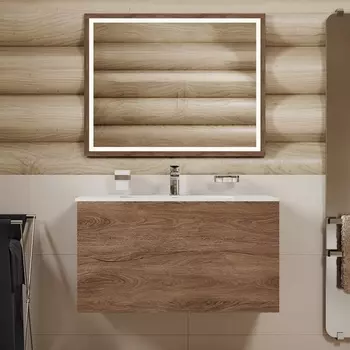 Мебель для ванной комнаты Allen Brau Glority 91 см подвесная, дуб антик