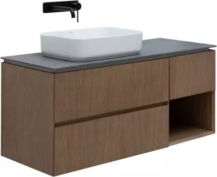 Мебель для ванной комнаты Allen Brau Infinity 119 см левая, подвесная, дуб