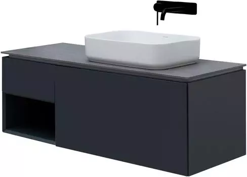 Мебель для ванной комнаты Allen Brau Infinity 119 см правая, подвесная, антрацит матовый