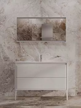 Мебель для ванной комнаты Allen Brau Paris 79 см подвесная, белая матовая