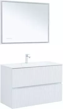 Мебель для ванной комнаты Aquanet Джейн 100 см 00313288 подвесная, белая матовая