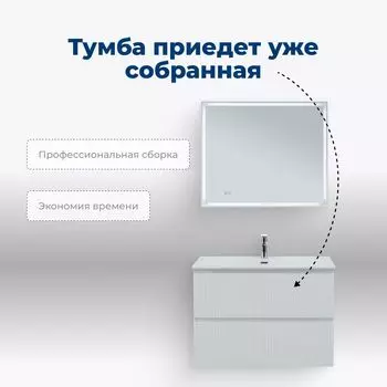 Мебель для ванной комнаты Aquanet Джейн (Flat) 91 см 00335425 подвесная, белая матовая