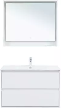 Мебель для ванной комнаты Aquanet Милан 101 см 00336370 подвесная, белая глянцевая