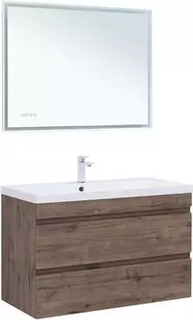 Мебель для ванной комнаты Aquanet Нота NEW 100 см 00334194 подвесная, дуб веллингтон табак