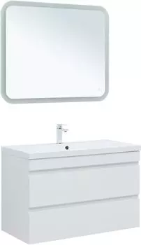 Мебель для ванной комнаты Aquanet Нота NEW 100 см 00335420 подвесная, белая глянцевая