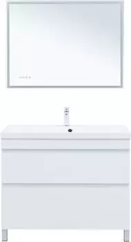 Мебель для ванной комнаты Aquanet Нота NEW 100 см 00344150 напольная, белая глянцевая