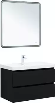 Мебель для ванной комнаты Aquanet Вега 2.0 82 см 00337955 подвесная, черная