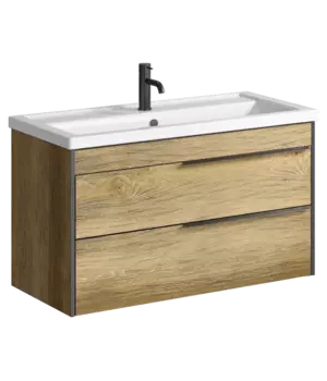 Мебель для ванной комнаты Aqwella Fargo 102 см подвесная, дерево тёмное
