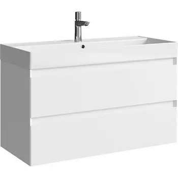 Мебель для ванной комнаты Aqwella Geometria 100 см подвесная, белая