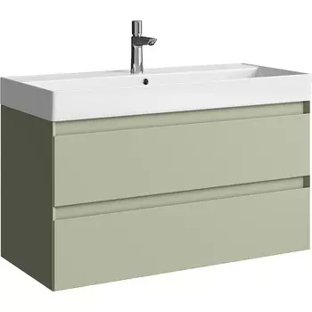Мебель для ванной комнаты Aqwella Geometria 100 см подвесная, зелёная