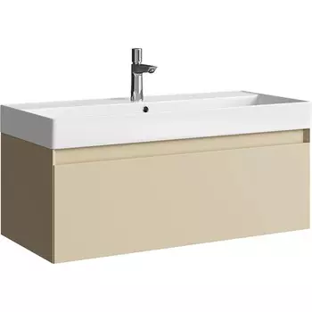 Мебель для ванной комнаты Aqwella Geometria 100 см подвесная, бежевая