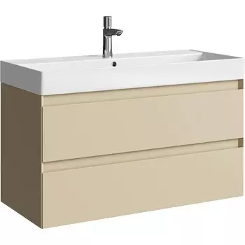 Мебель для ванной комнаты Aqwella Geometria 100 см подвесная, бежевая