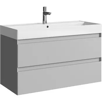 Мебель для ванной комнаты Aqwella Geometria 100 см подвесная, светло-серая