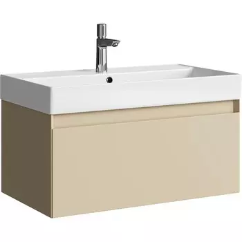 Мебель для ванной комнаты Aqwella Geometria 81 см подвесная, бежевая