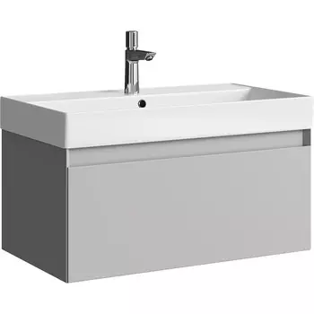 Мебель для ванной комнаты Aqwella Geometria 81 см подвесная, светло-серая