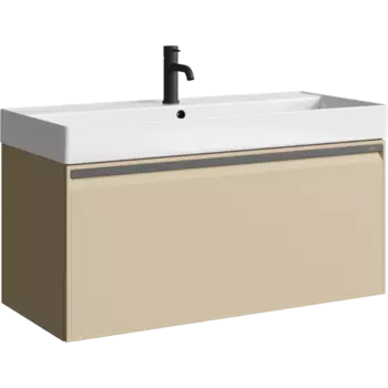 Мебель для ванной комнаты Aqwella Pure 100 см подвесная, капучино светлый