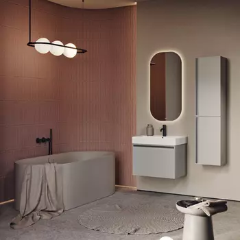 Мебель для ванной комнаты Aqwella Pure 66 см подвесная, серый туман