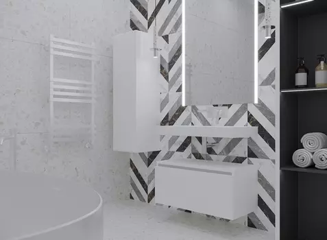 Мебель для ванной комнаты Armadi Art Flat 80 см белая