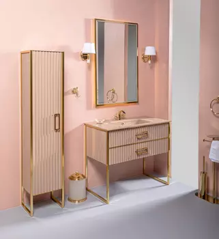 Мебель для ванной комнаты Armadi Art Monaco 100x84 капучино, золото