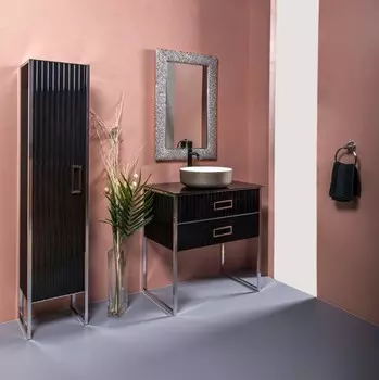 Мебель для ванной комнаты Armadi Art Monaco 80 черный глянец/хром