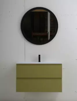 Мебель для ванной комнаты Art-Max Bianchi 75 см подвесная, оливковая матовая