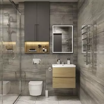 Мебель для ванной комнаты Art-Max Techno 71 см подвесная, дуб мадейра янтарь