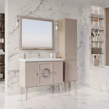 Мебель для ванной комнаты ASB-Woodline Федерика 100 см тирамису софт