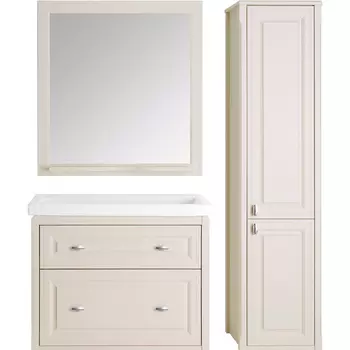 Мебель для ванной комнаты ASB-Woodline Кастелло 101 см подвесная, 2 ящика, бежевая