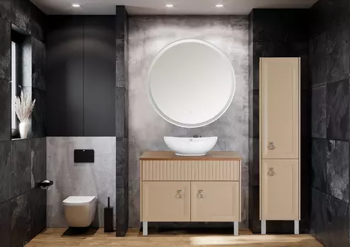 Мебель для ванной комнаты ASB-Woodline Риола 100 см напольная капучино