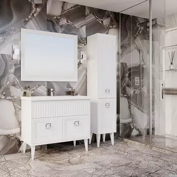 Мебель для ванной комнаты ASB-Woodline Риола 100 см белая под раковину фостер