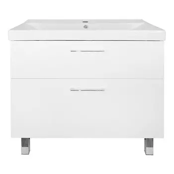 Мебель для ванной комнаты Azario Ника 80 см напольная, белая глянцевая