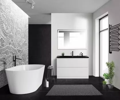 Мебель для ванной комнаты BelBagno Albano 120 см напольная, 2 ящика, белая