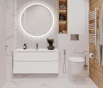 Мебель для ванной комнаты BelBagno Etna-H60 120 см подвесная, Bianco Lucido