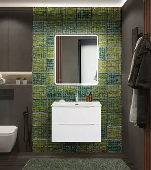 Мебель для ванной комнаты BelBagno MARINO-CER-N 70 см, подвесная, Bianco Lucido